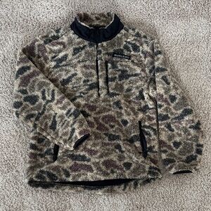 BURLEBO Men's Zip Up Camo Sweater
